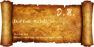 Duffek Milán névjegykártya