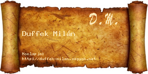 Duffek Milán névjegykártya